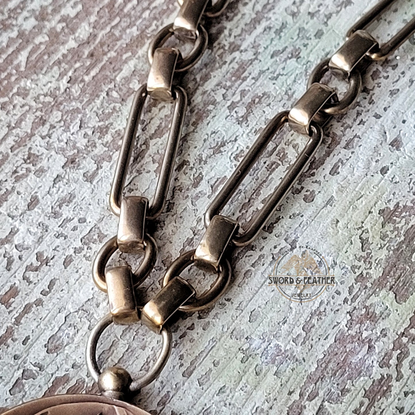 Vintage Equestrian Medallion Necklace, antique Dutch Equestrian medal, solid brass elongated station chain, fancy swivel lobster clasp, bohemian chic necklace