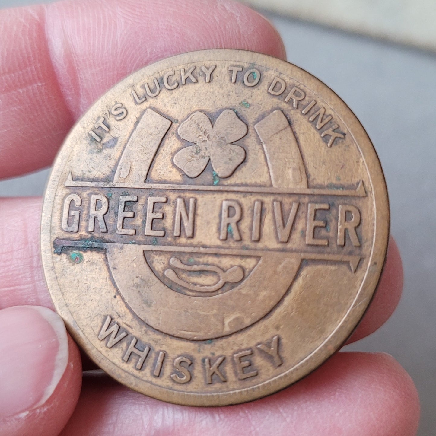 Vintage Green River Whiskey Token bracelet