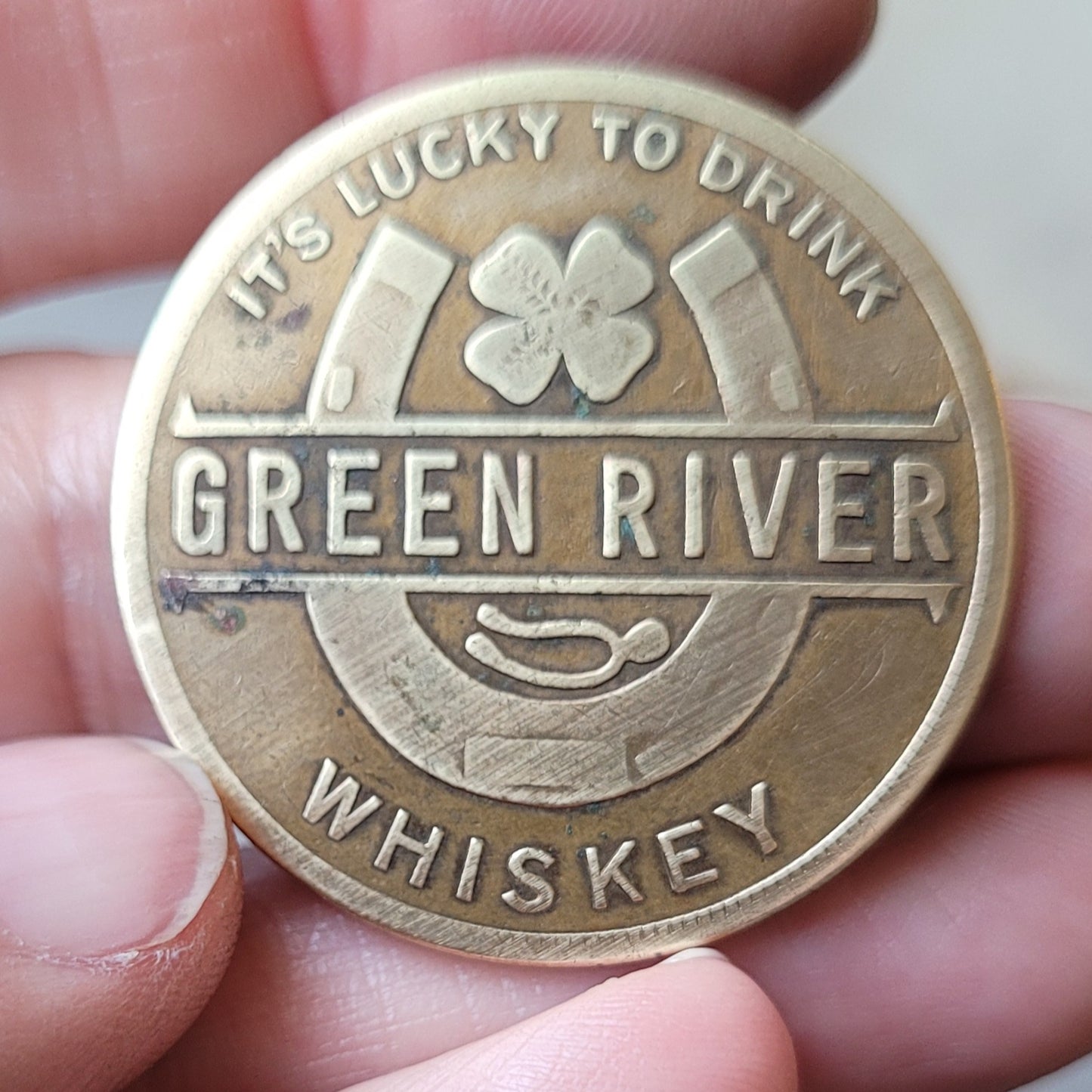 Vintage Green River Whiskey Token bracelet