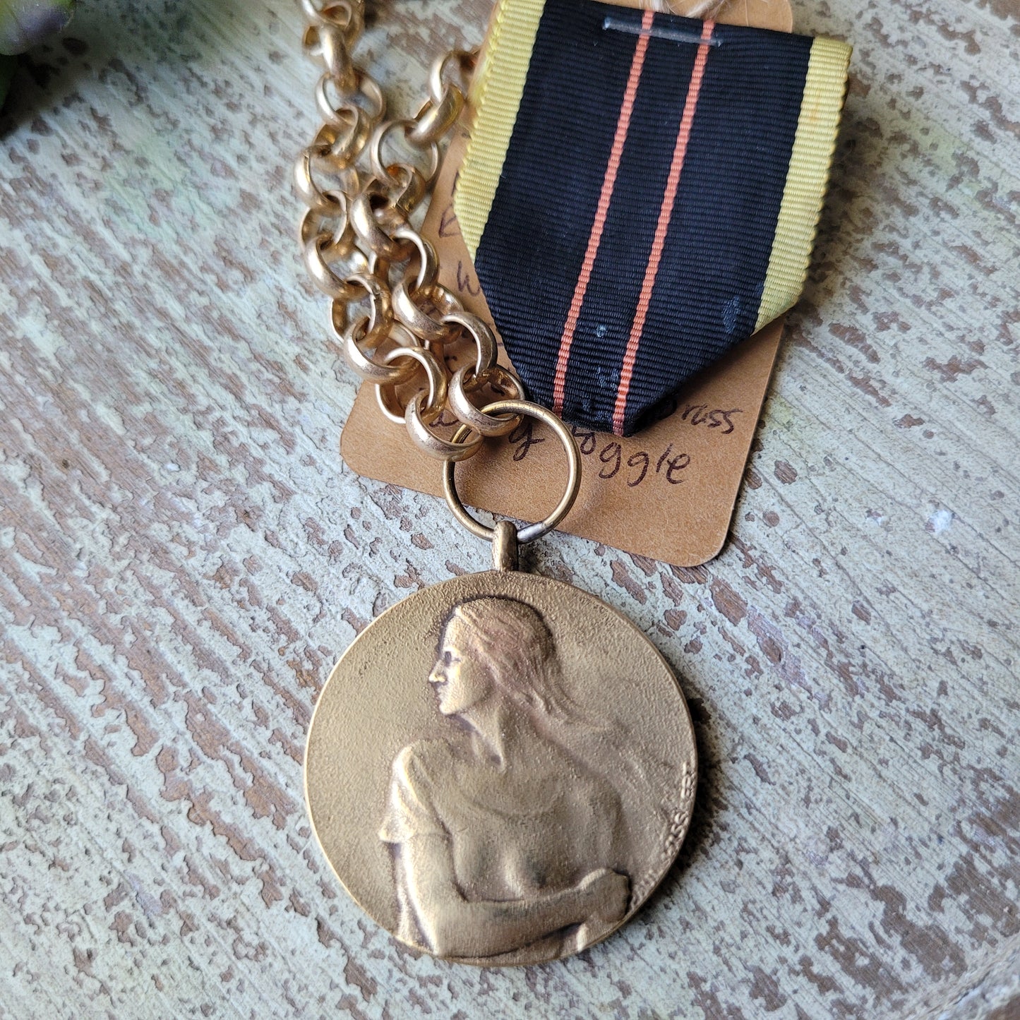 WWI Originial, Belgian Resistance medallion necklace