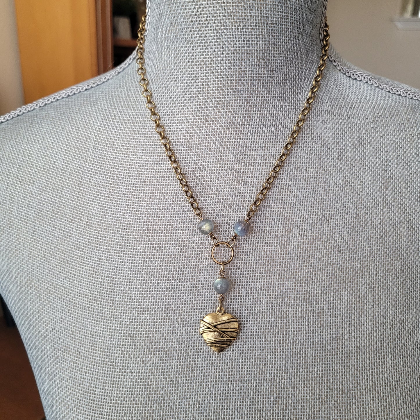 Labradorite Wrapped Heart necklace