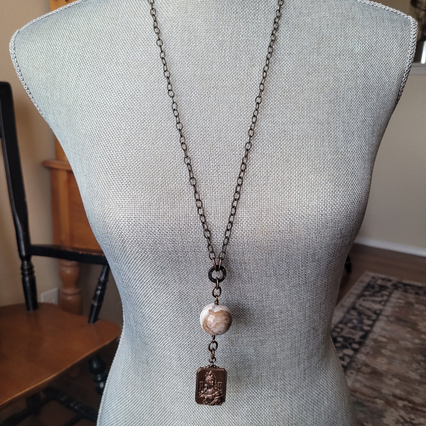 Owyhee Jasper with 1919 French Army medal necklace