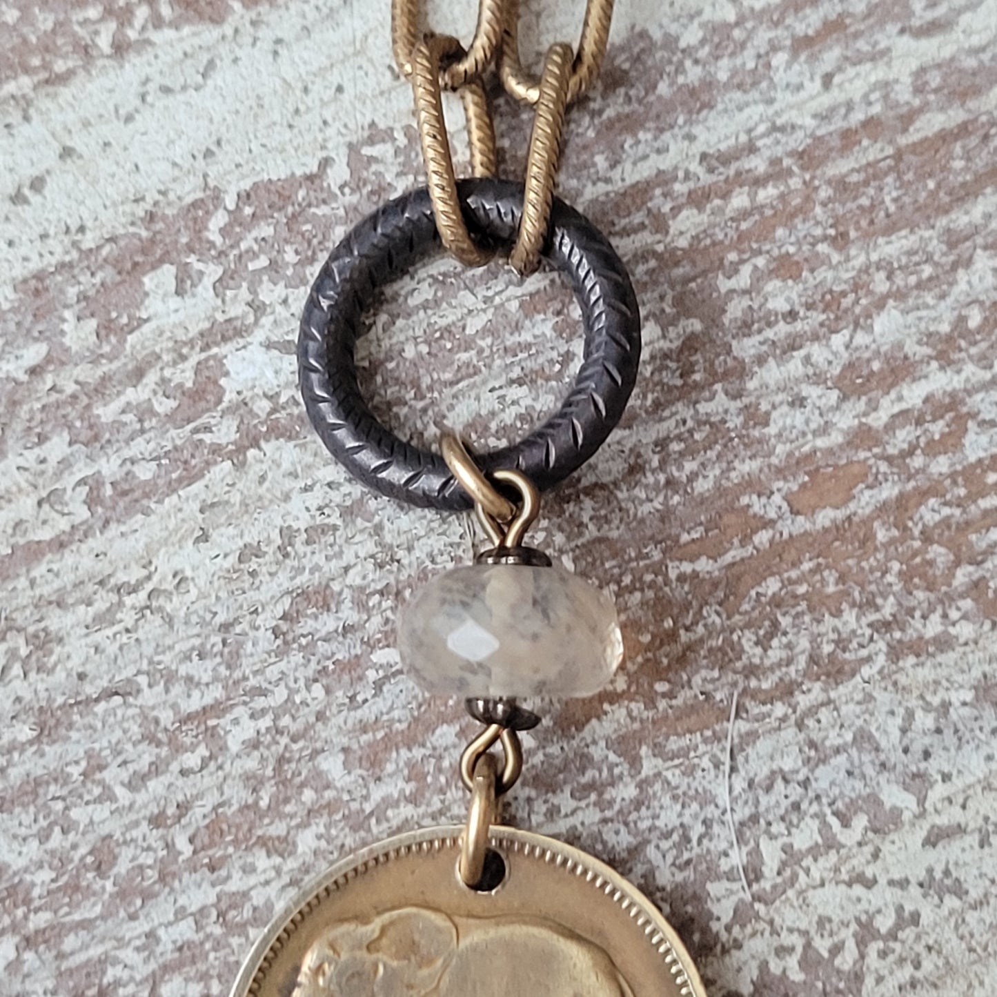 1947 Congo Elephant Vintage coin necklace