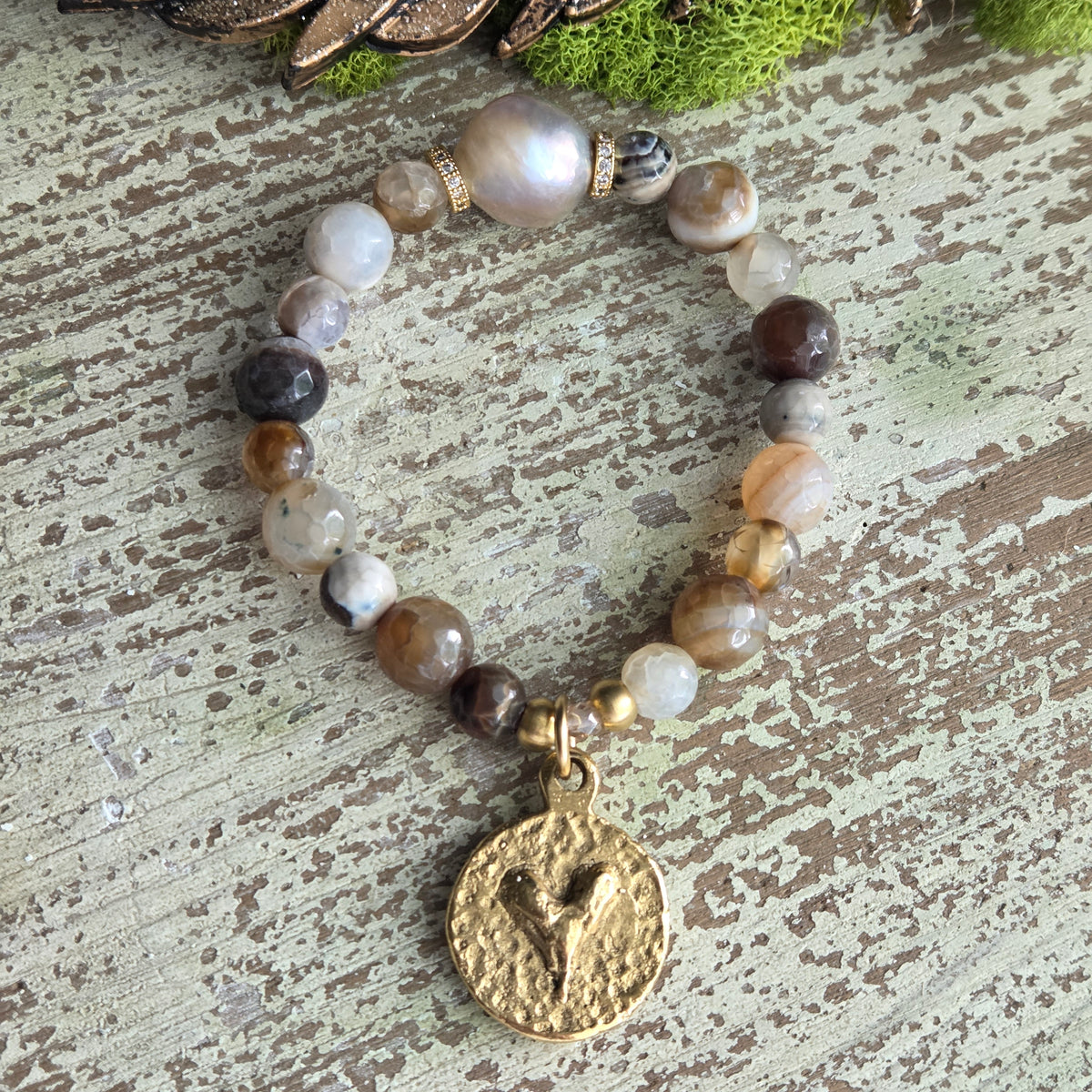 Baroque Pearl Boho Cross/Heart