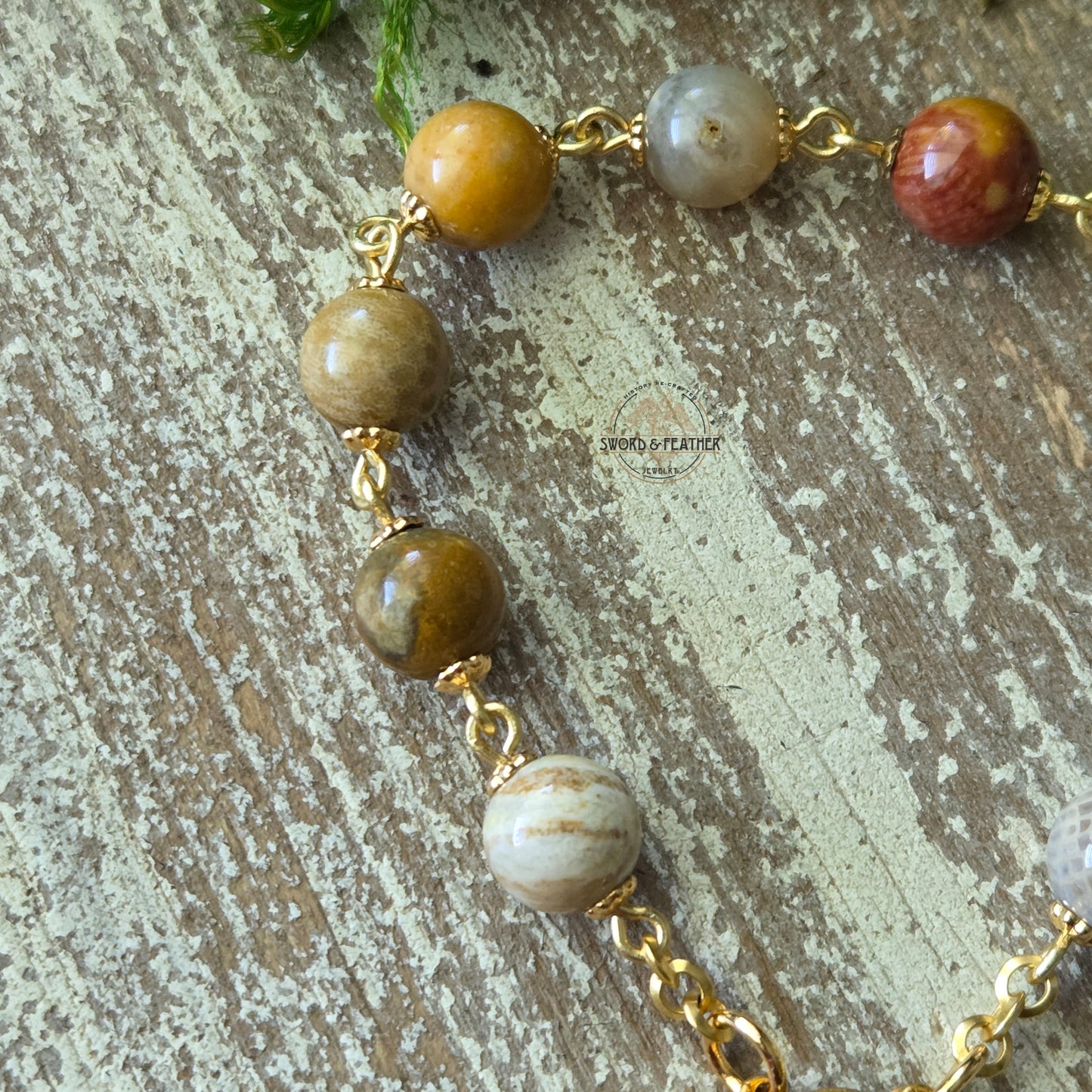 Coral Fossil Pocket Rosary
