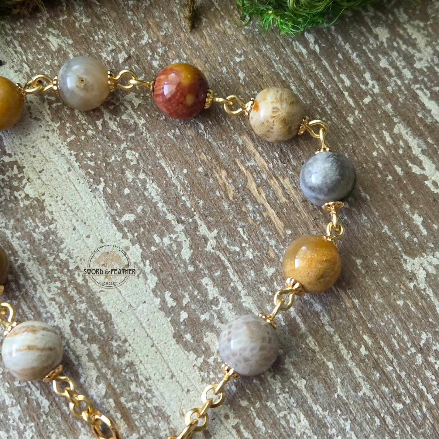 Coral Fossil Pocket Rosary