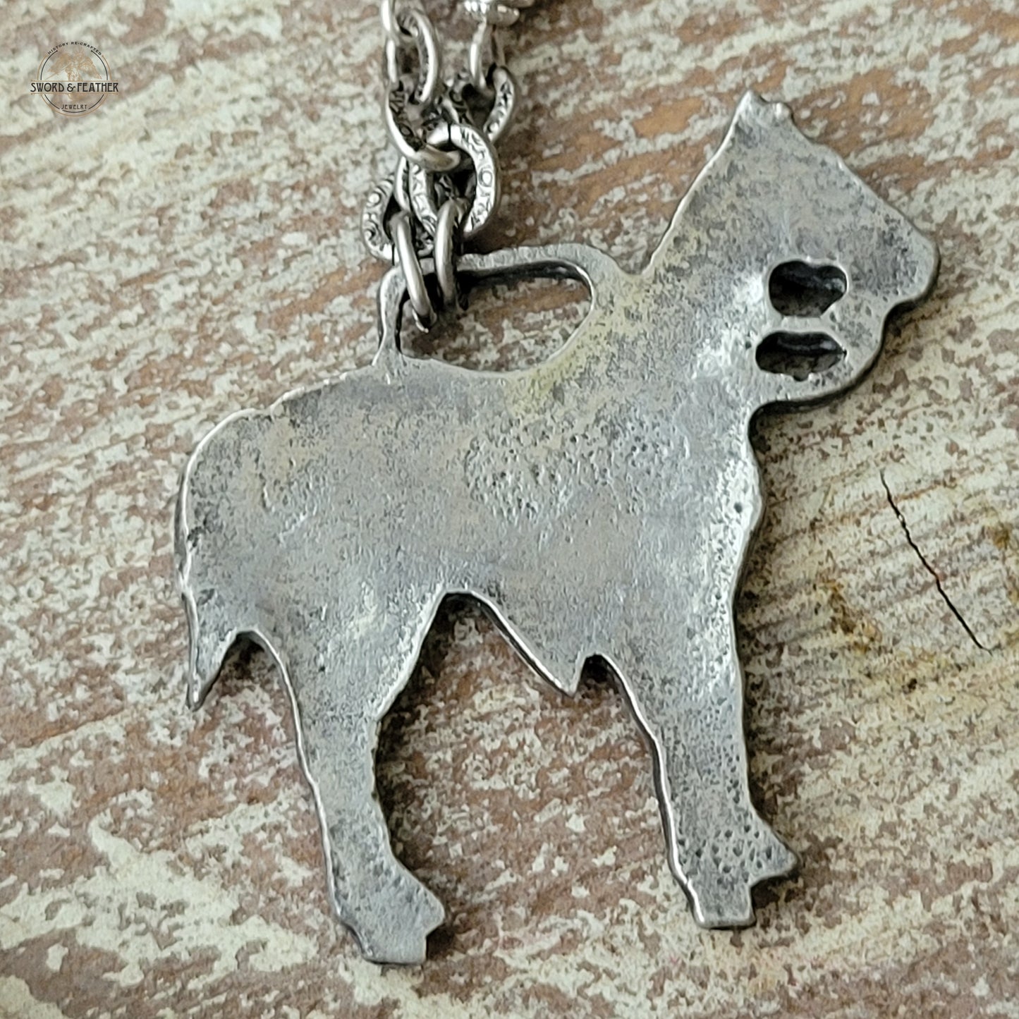 Vintage Silver Western Horse Watch Fob Necklace