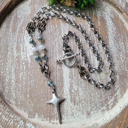 Silver Star Cross necklace