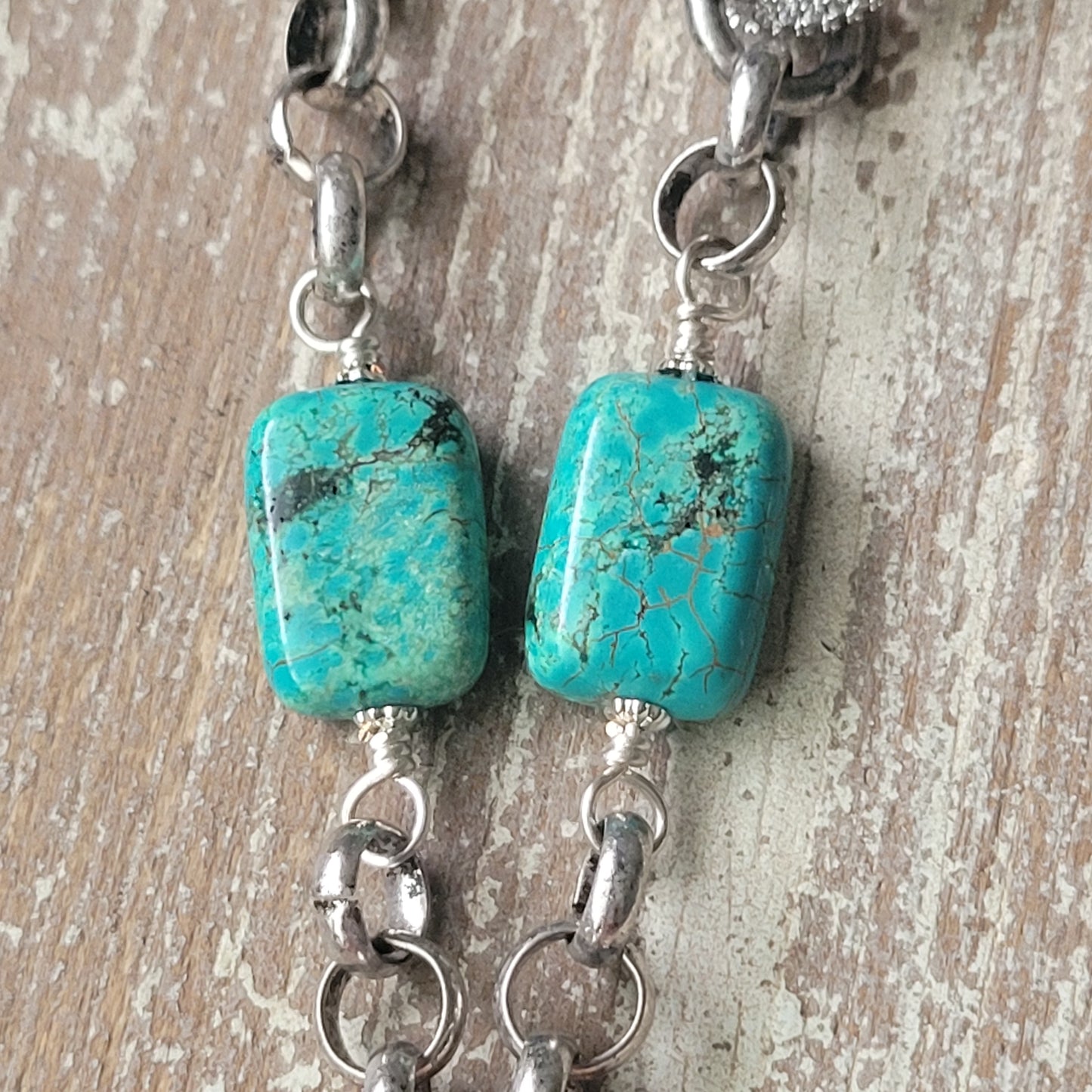 Turquoise Texas Watch fob necklace