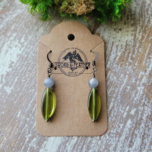 Green Dagger Labradorite earings