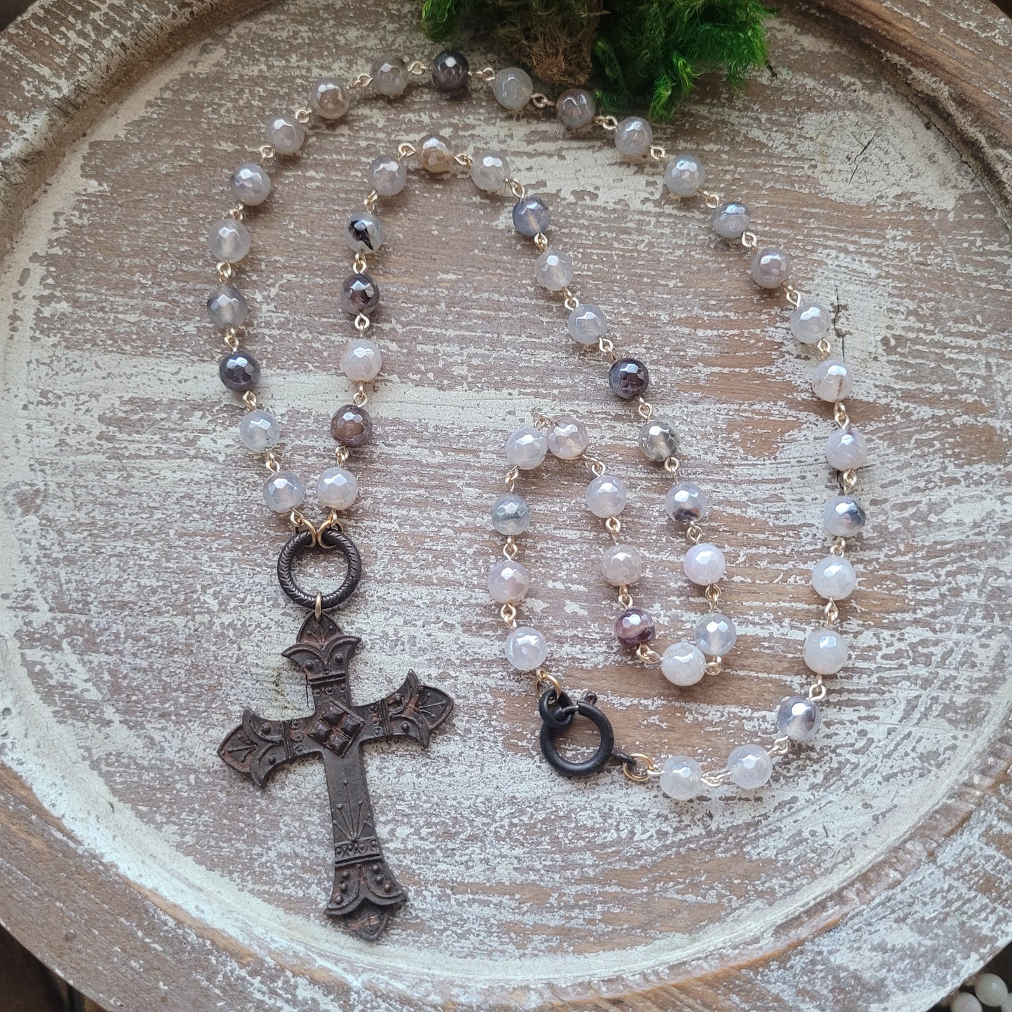 Mystic Agate Rustic Cross