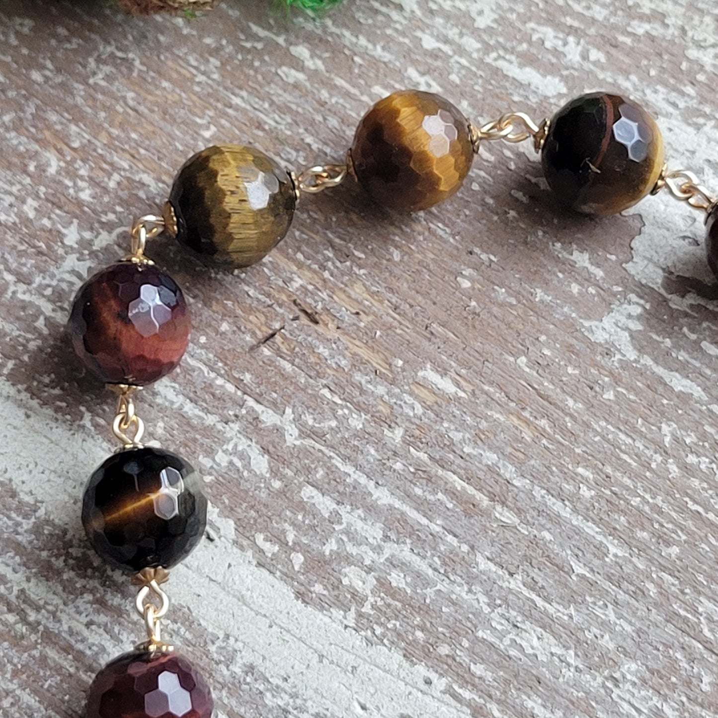 One Decade Rustic Cat's Eye Rosary