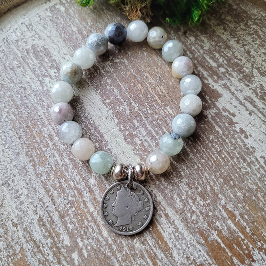 Vintage 1910 US Liberty Nickel coin bracelet