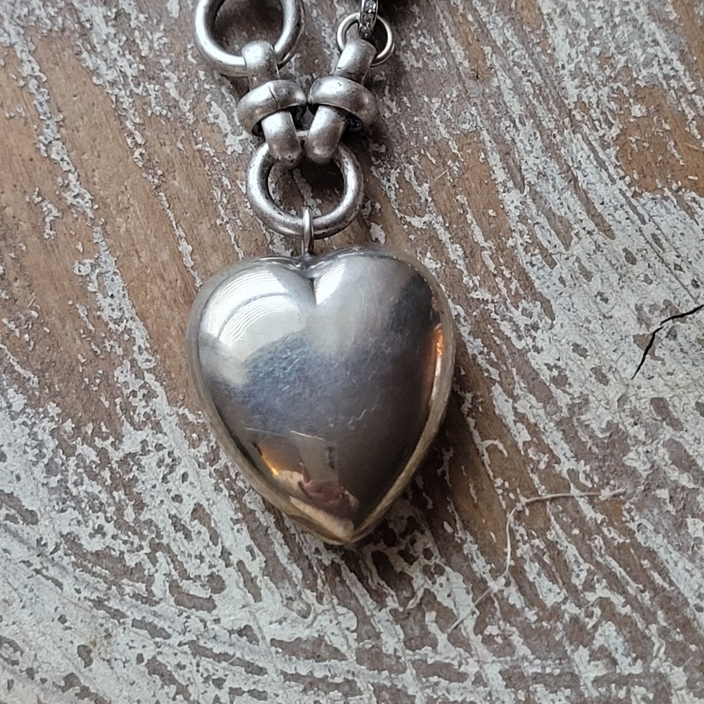 Vintage Sterling Heart Baby Rattle necklace