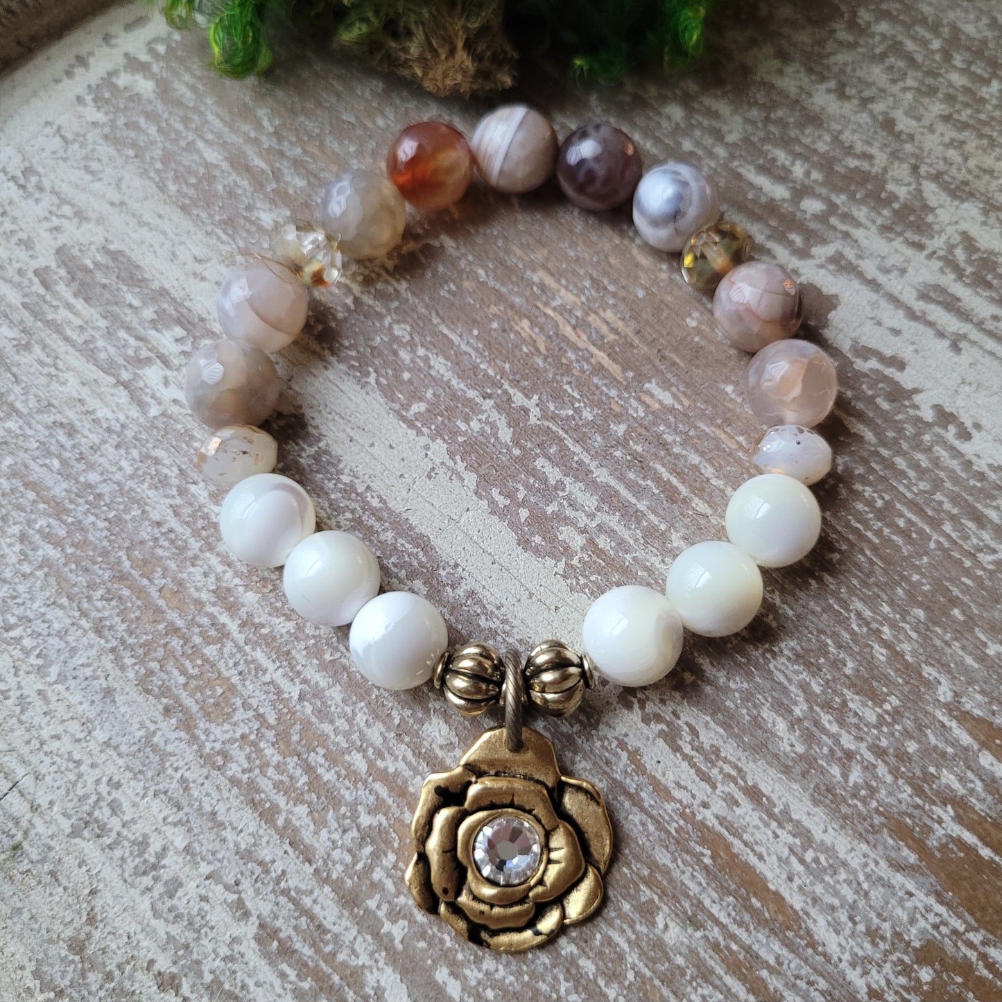 Milk & Honey Crystal Rose bracelet