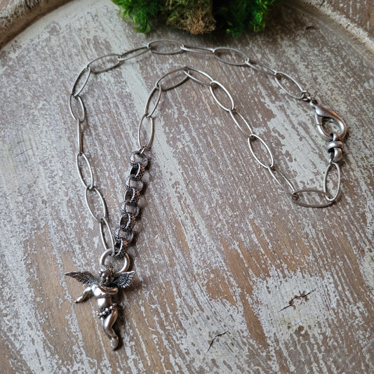 Sterling Silver Flying Angel necklace