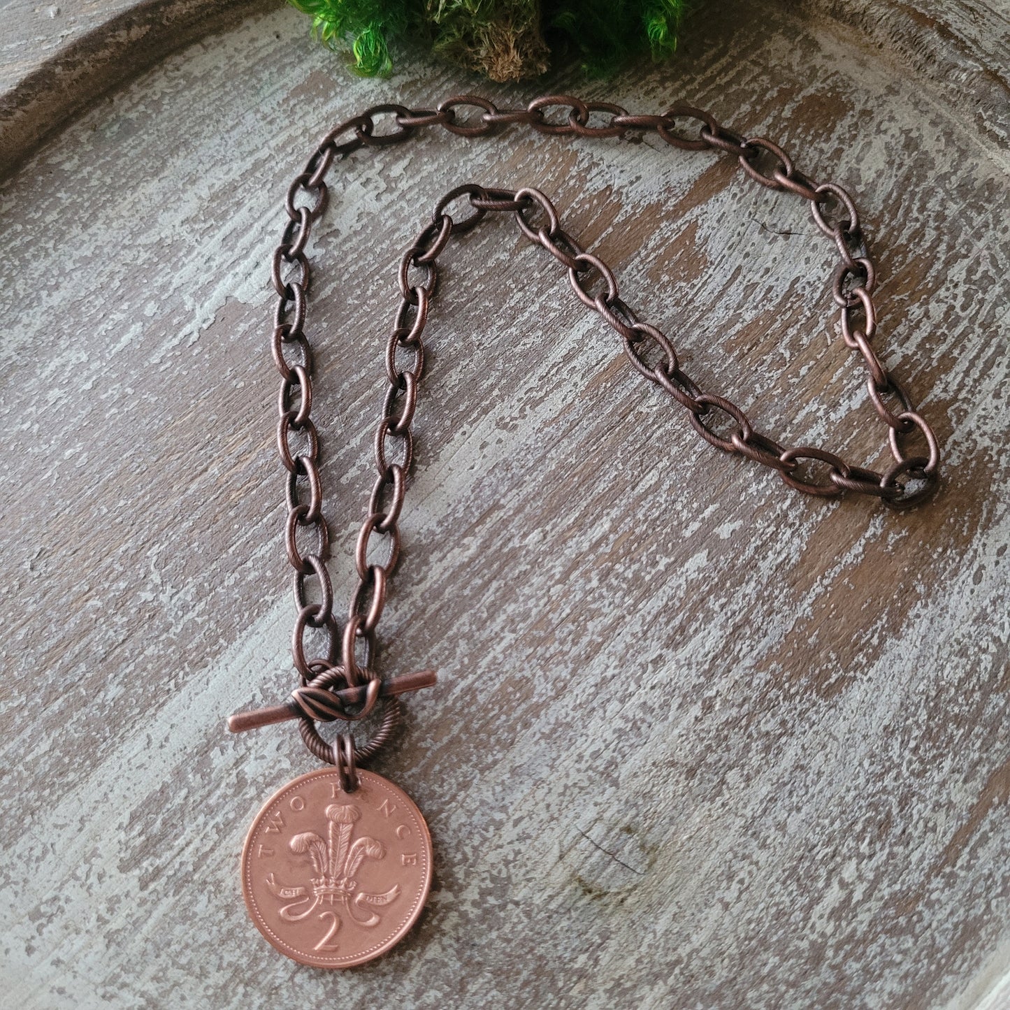 Copper Two Pence necklace