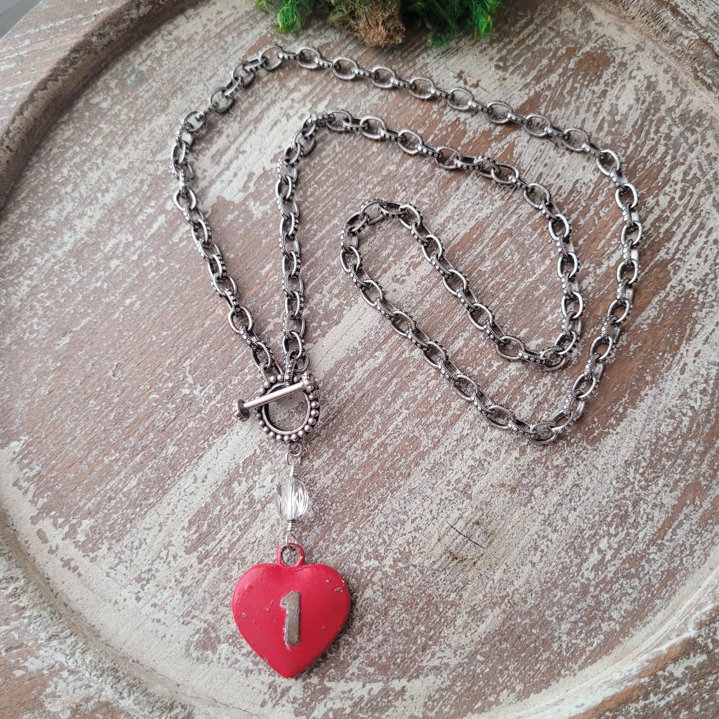 Vintage Triple Crown Heart medal necklace