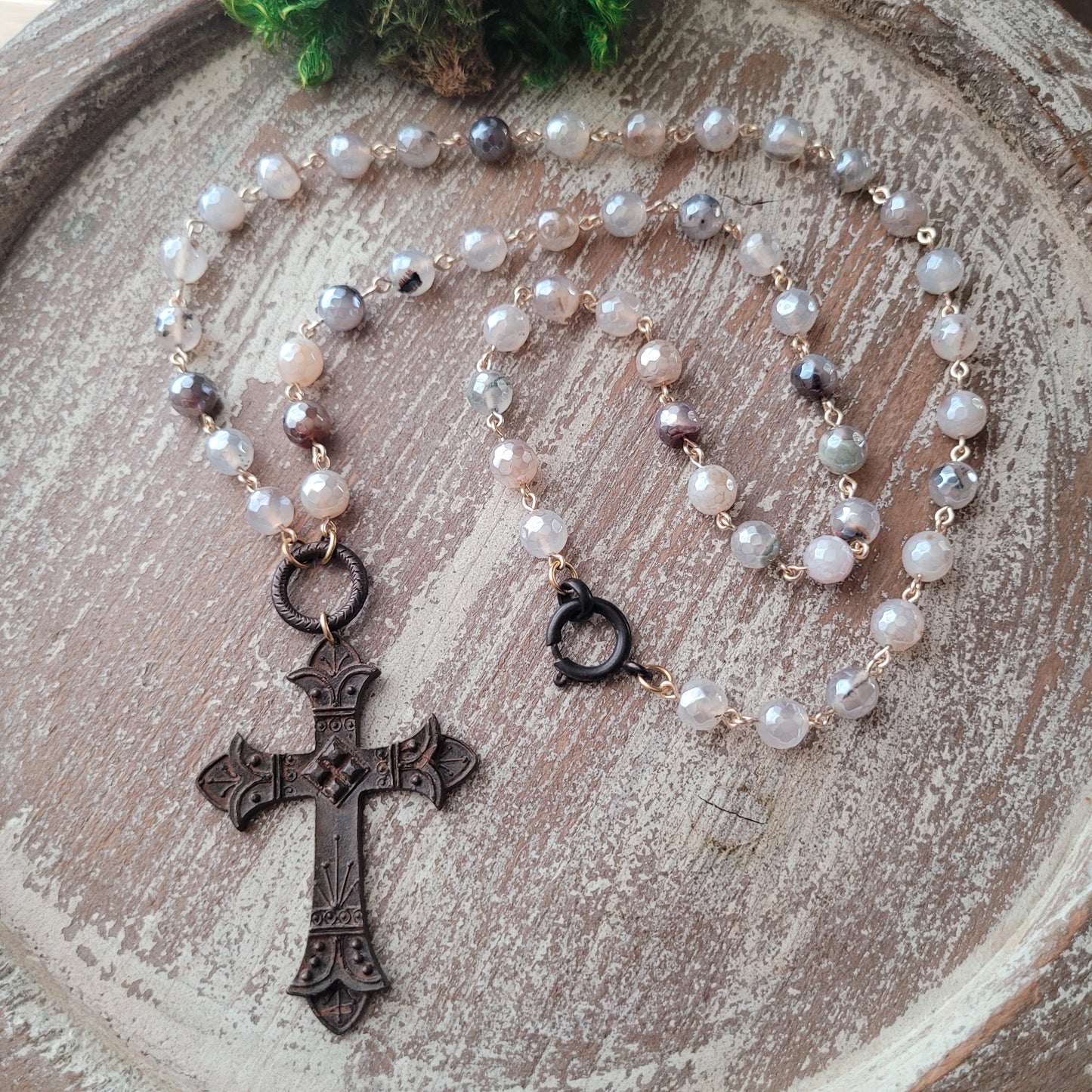 Mystic Agate Rustic Cross