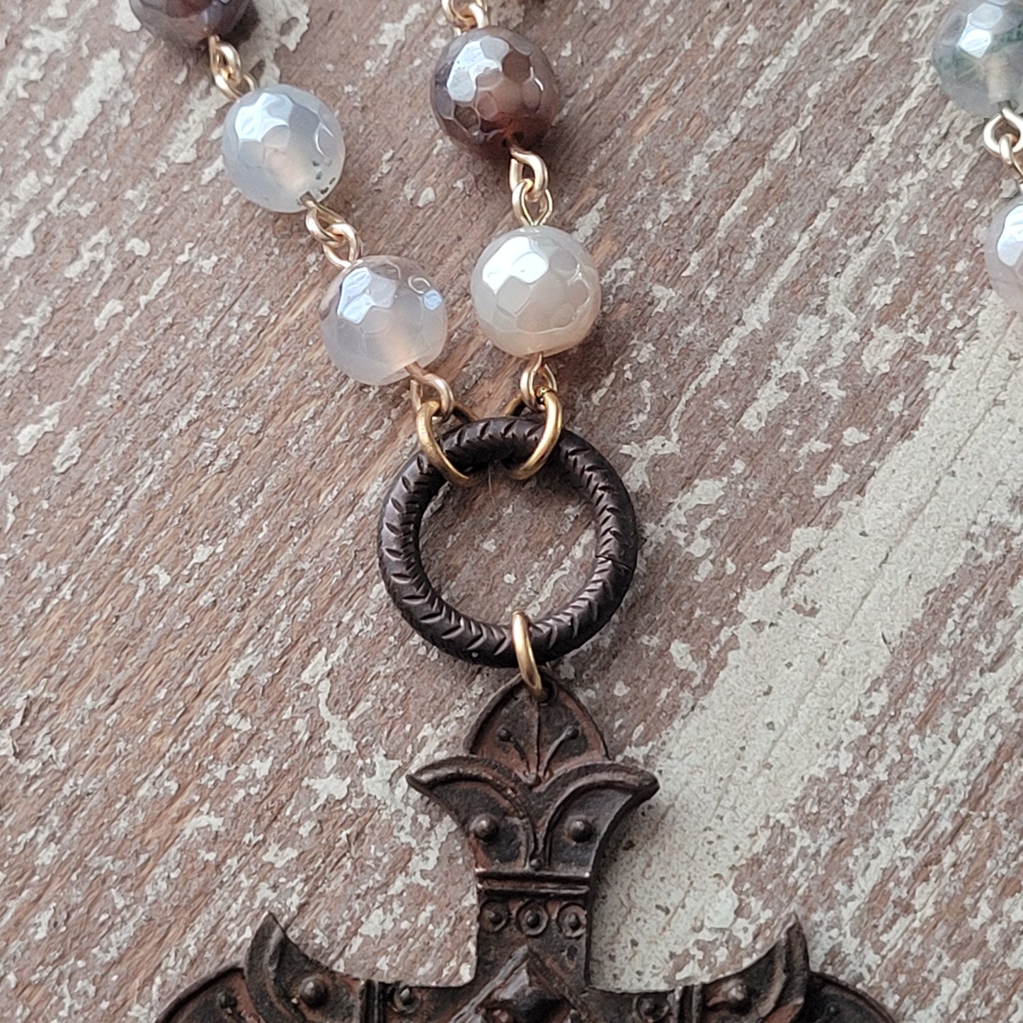 Mystic Agate Rustic Cross