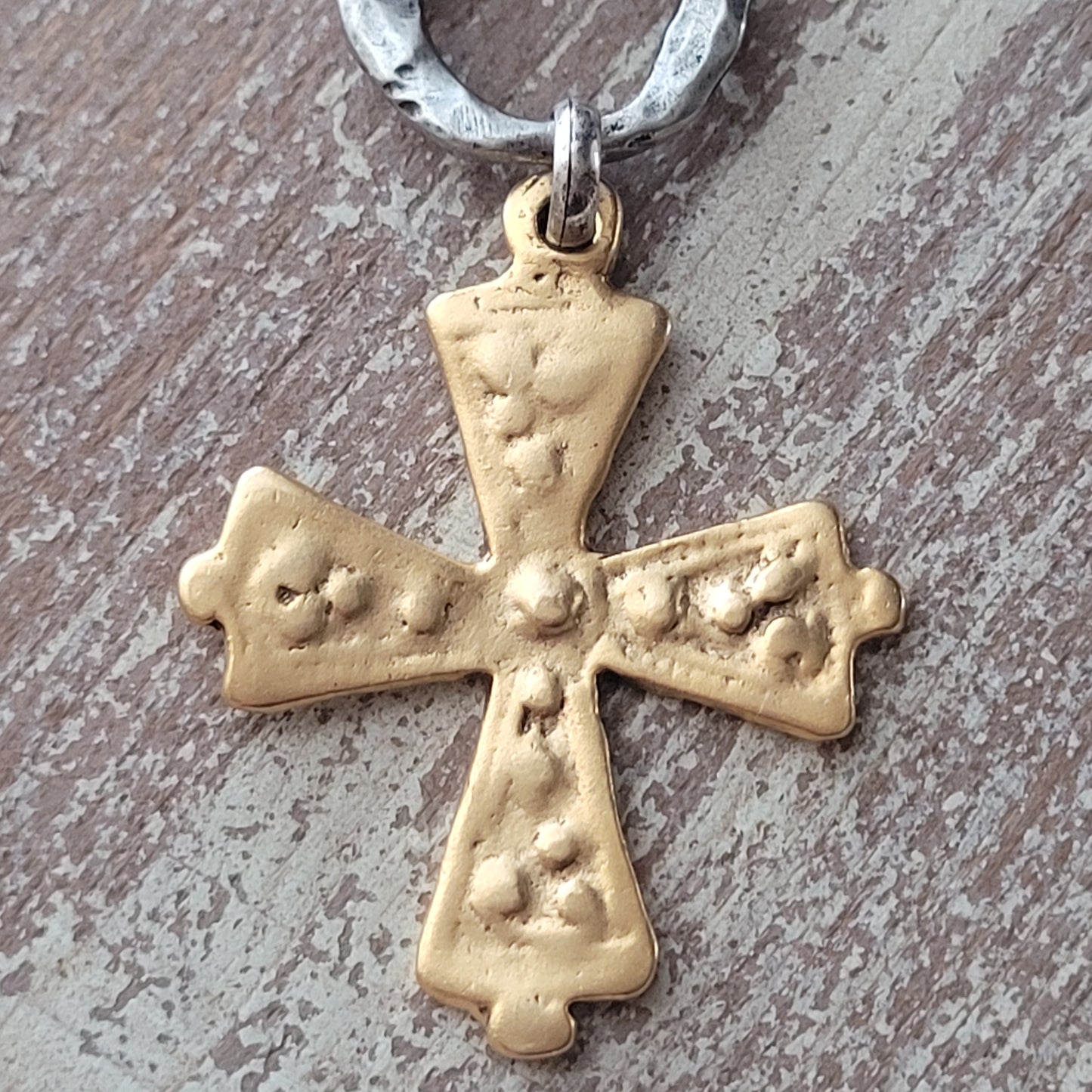 Rustic Artisan Maltese Cross Necklace