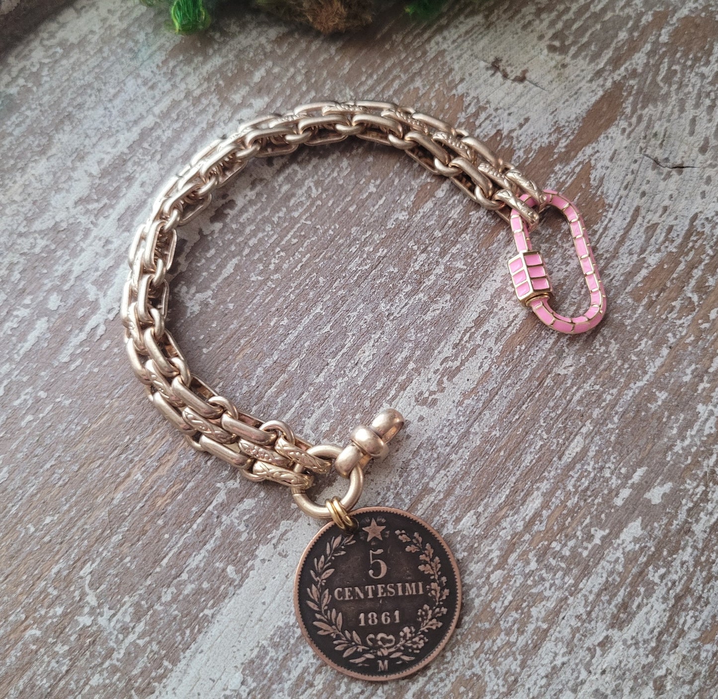 Italian 1861 coin bracelet