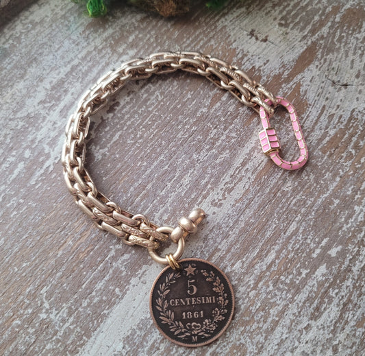 Italian 1861 coin bracelet