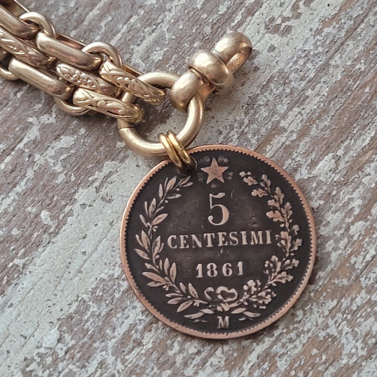 Italian 1861 coin bracelet