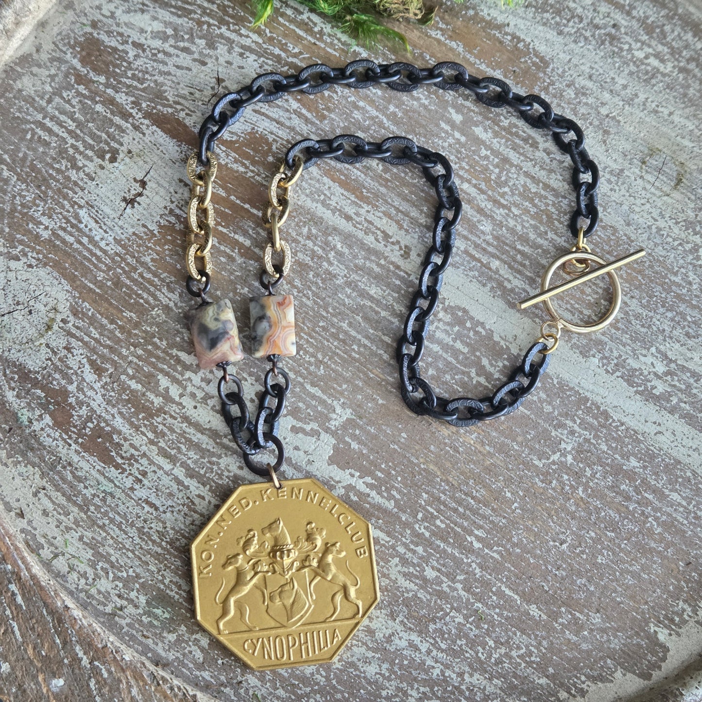 FOR THE LOVE OF DOGS - Vintage Dog Show medal, bohemian necklace