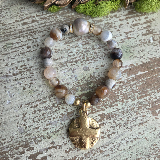 Baroque Pearl Boho Cross/Heart