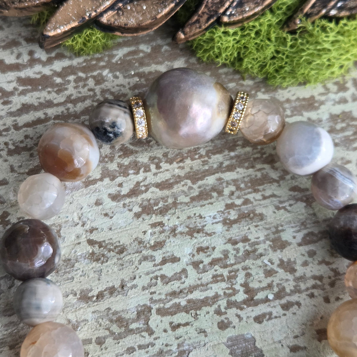 Baroque Pearl Boho Cross/Heart