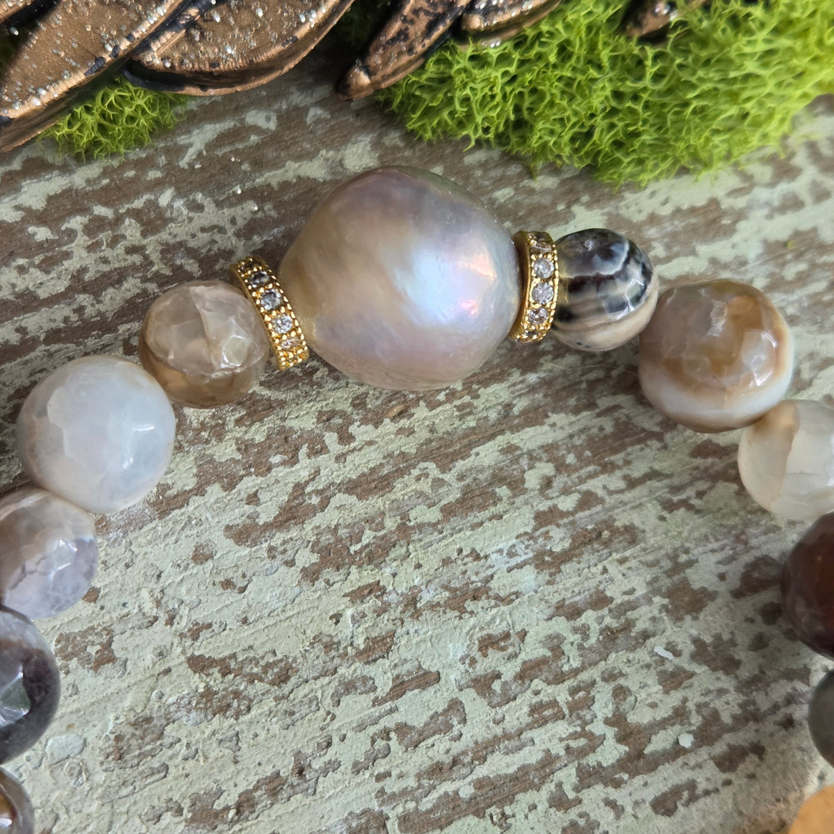 Baroque Pearl Boho Cross/Heart