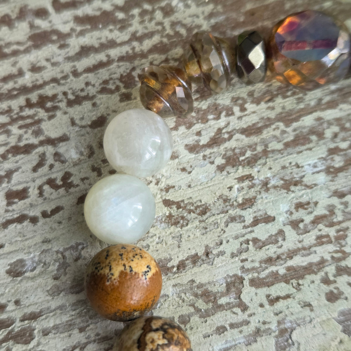 Moonstone & Jasper Vintage Heart Bracelet
