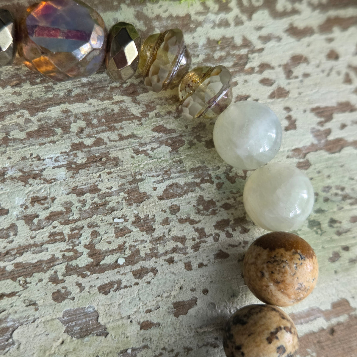 Moonstone & Jasper Vintage Heart Bracelet