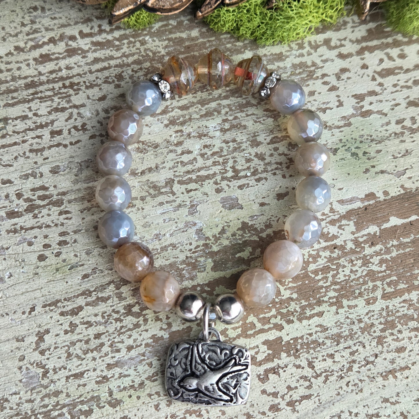 Mystic Coated Agate Swallow Bracelet