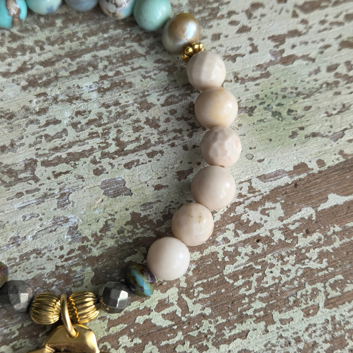 Aqua Terra Agate Swarovski Rose Bracelet
