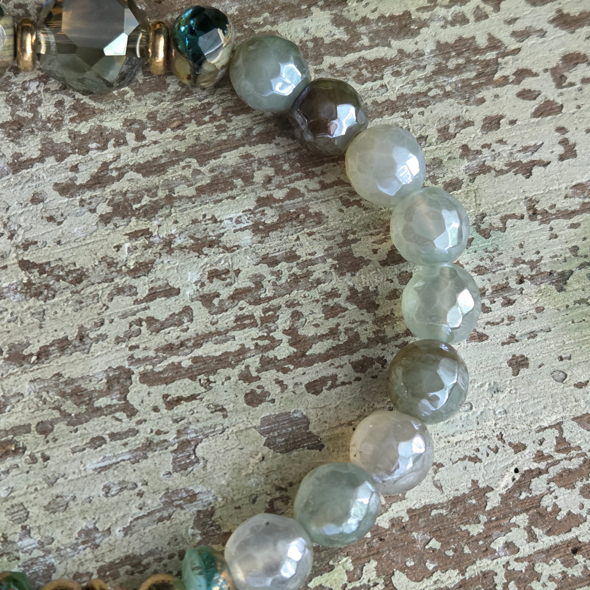 Mystic Harvest Agate Angel Wing Bracelet