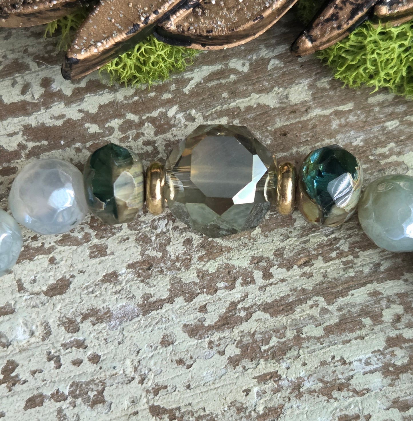 Mystic Harvest Agate Angel Wing Bracelet