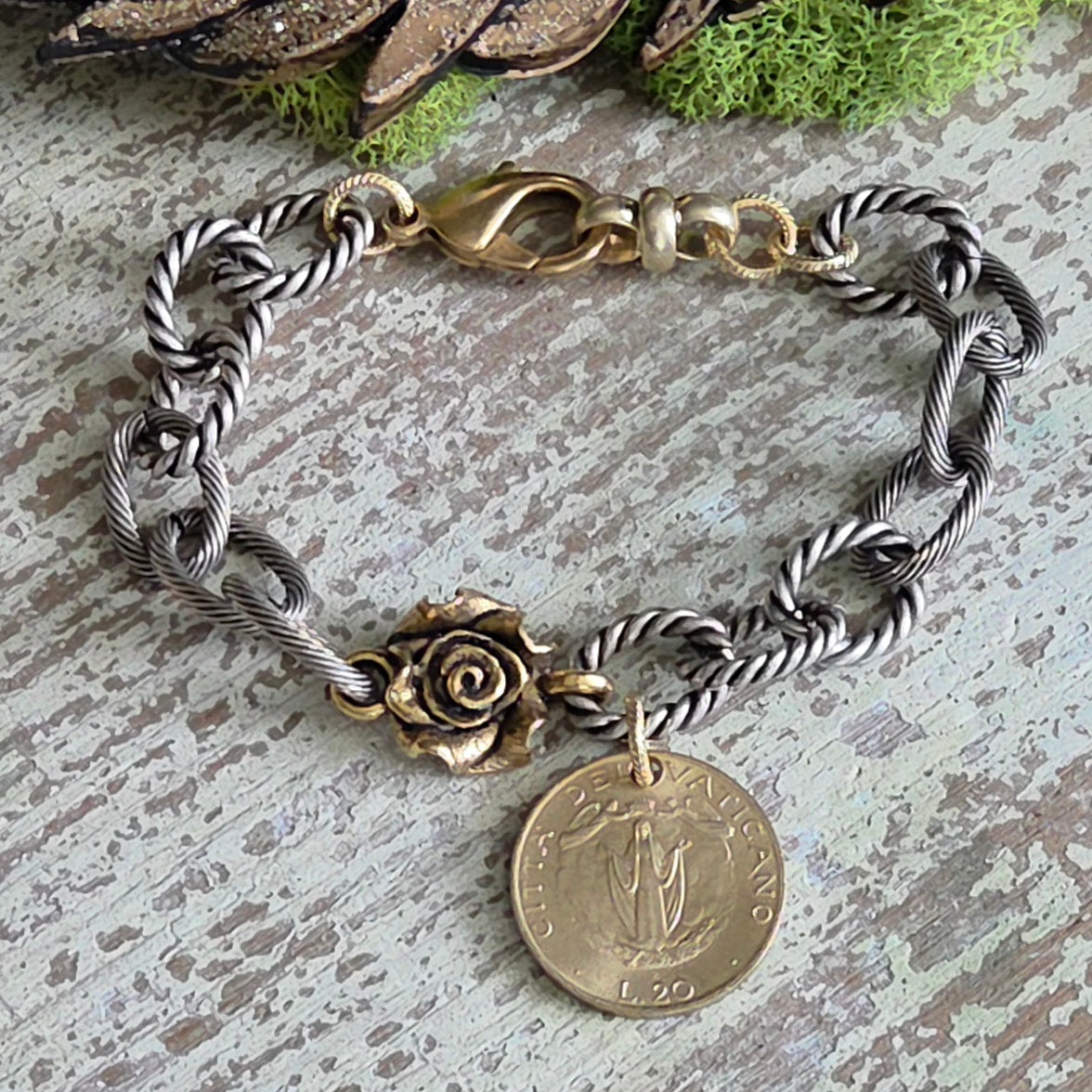 1987 Vatican Assumption of Mary Coin Bracelet
