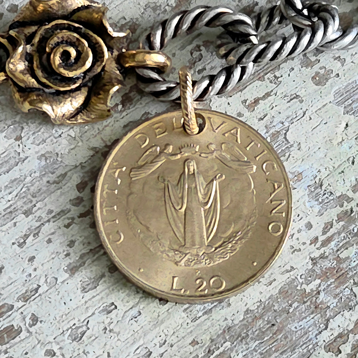 1987 Vatican Assumption of Mary Coin Bracelet
