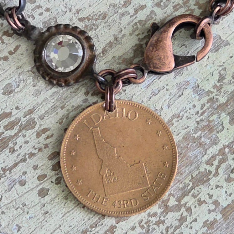 Vintage State of Idaho Coin Bracelet