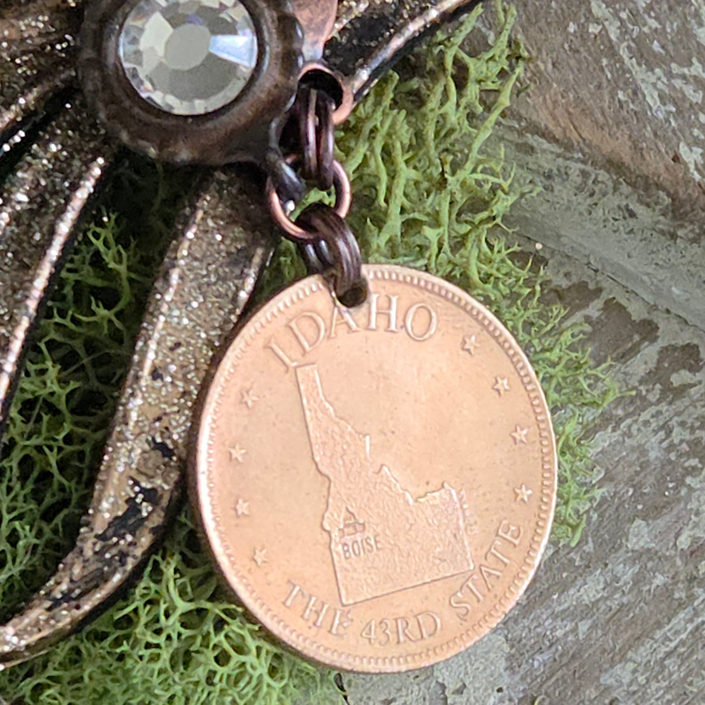 Vintage State of Idaho Coin Bracelet