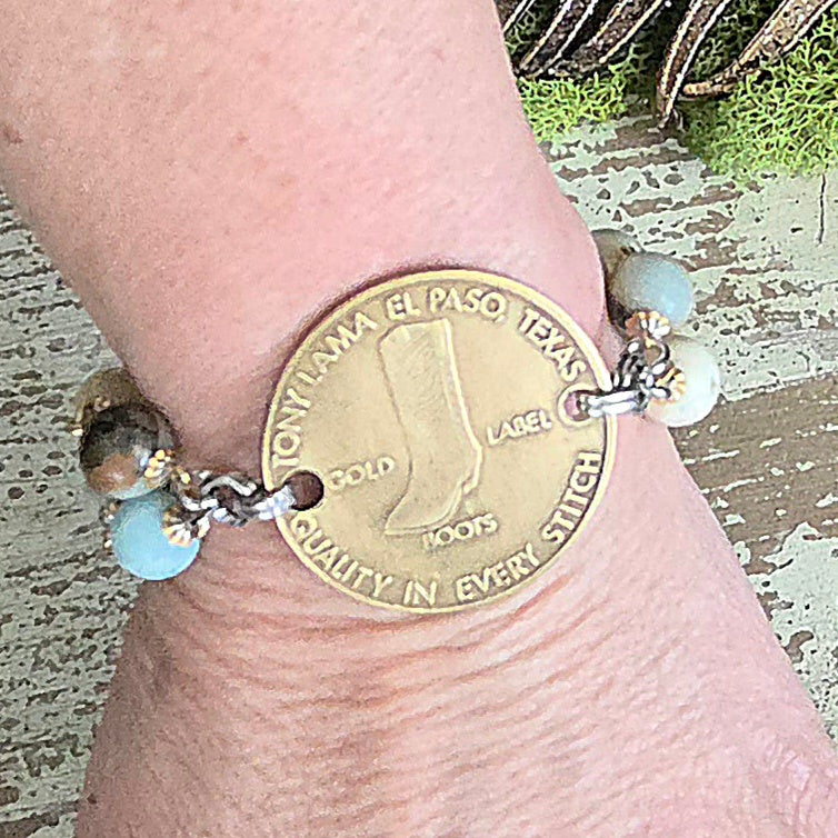 Early 1970's Tony Lama Boot Company Advertising Token Bracelet