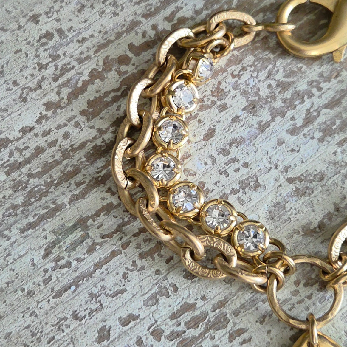 Gold Bling Rustic Bee Bracelet
