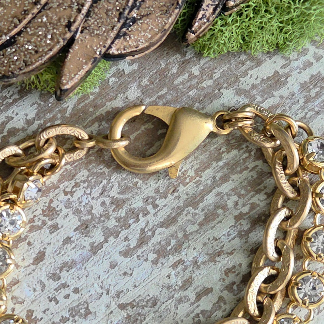 Gold Bling Rustic Bee Bracelet