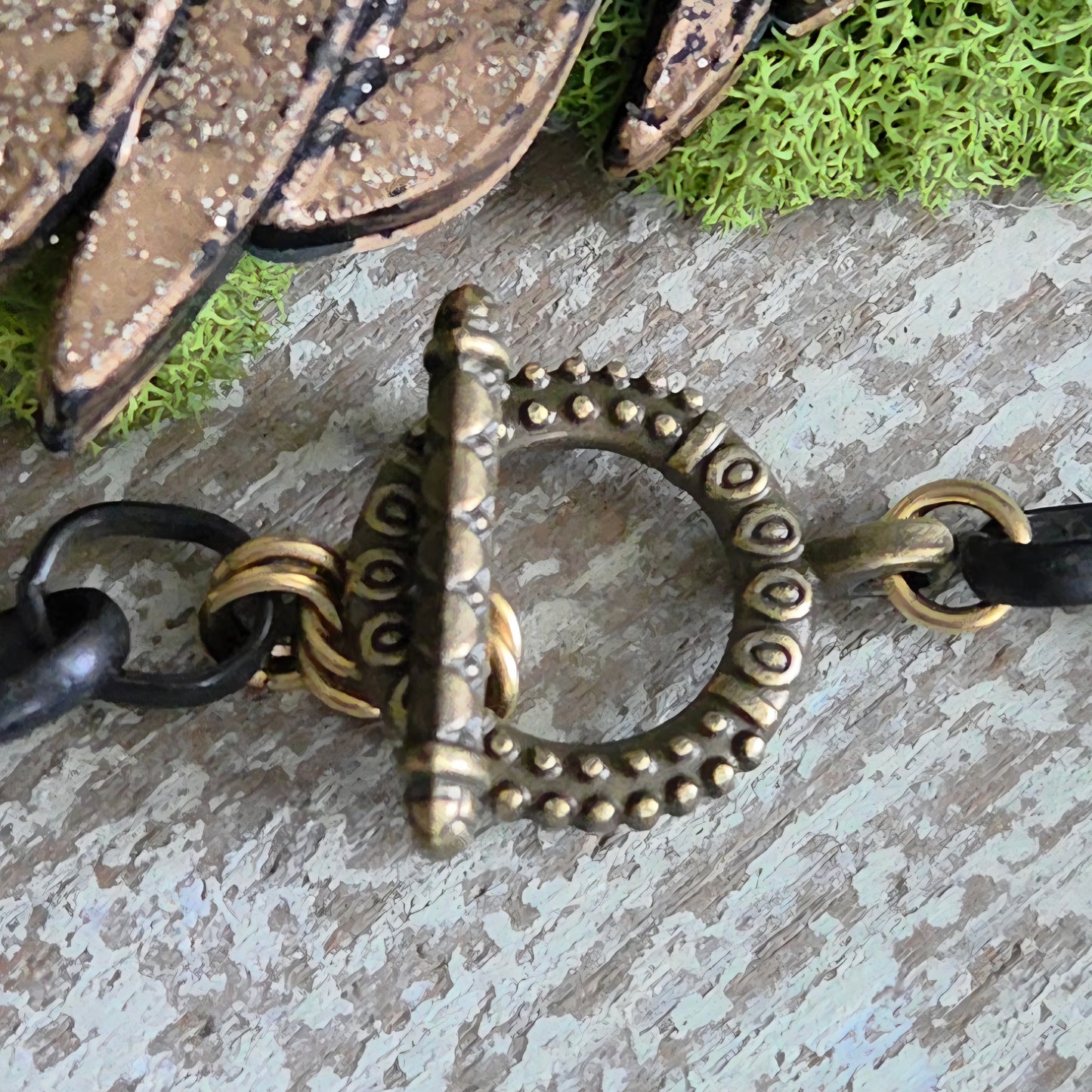 Rustic Turquoise Vintage Texaco Token Bracelet