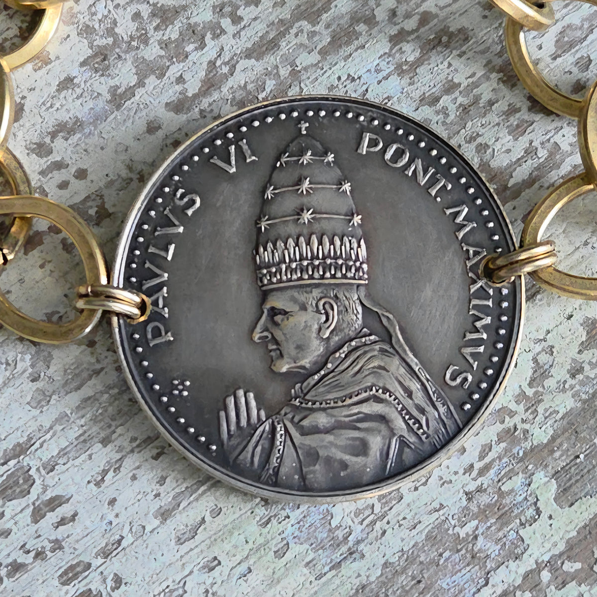 Vintage 1975 Vatican Jubilee Holy Door Coin Bracelet