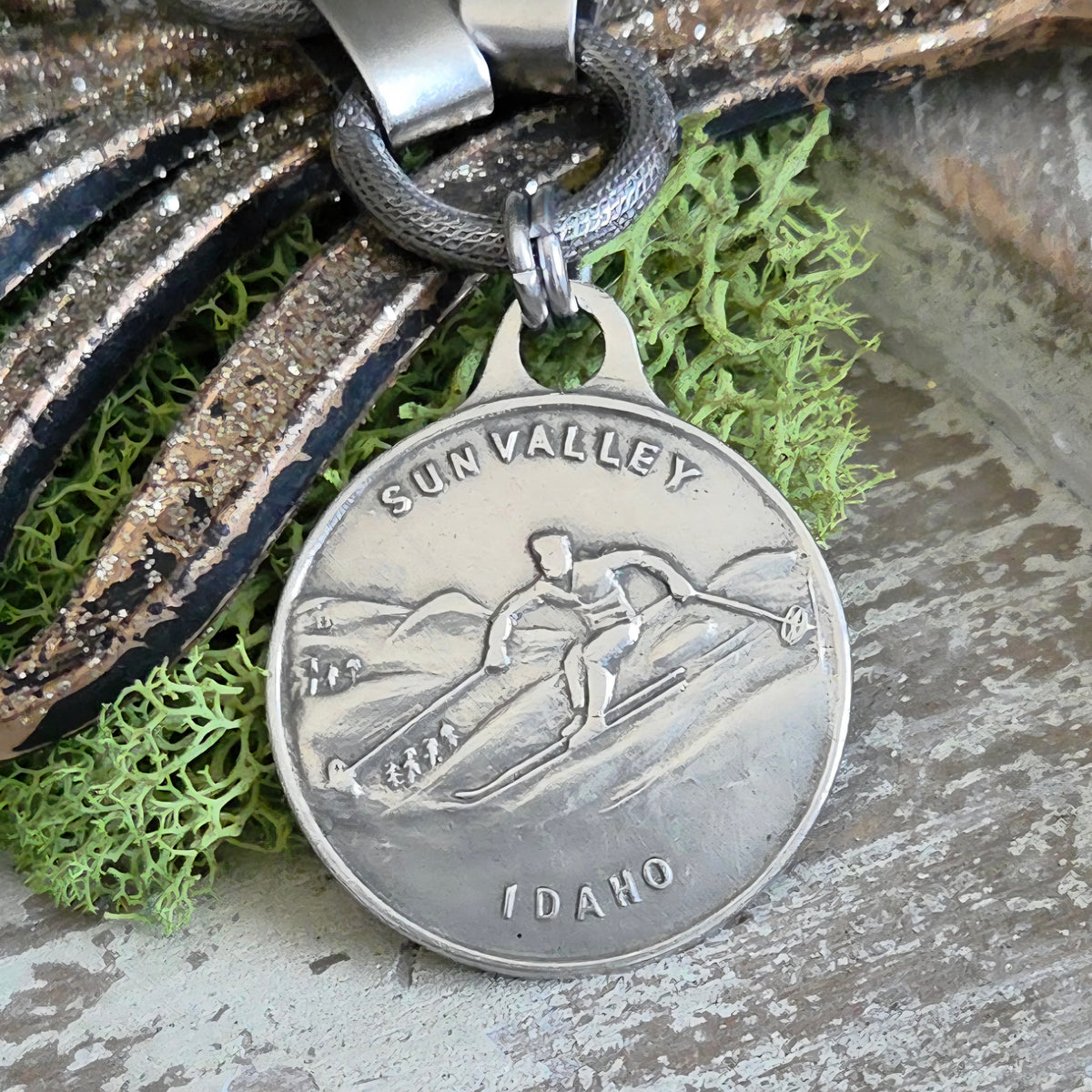 Vintage 1940's Sun Valley Idaho Skier Bracelet