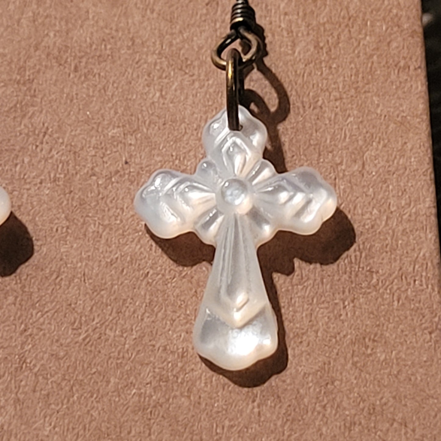 Mother-of-Pearl Cross earings